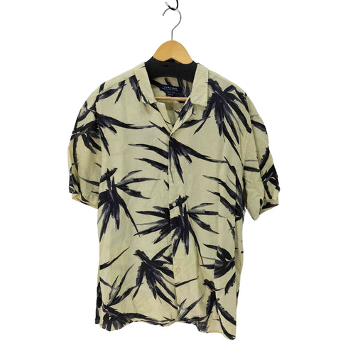 ザラマン ZARA MAN SLIM FIT パームツリー柄 リネンオープンカラーシャツ メンズ import:XL