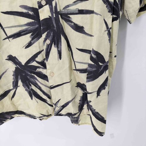 ザラマン ZARA MAN SLIM FIT パームツリー柄 リネンオープンカラーシャツ メンズ import:XL