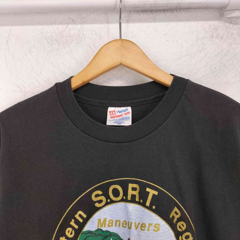 ヘインズ Hanes 1993年 MANEUVERS TRAINING Tシャツ 裾袖シングルステッチ メンズ import:L