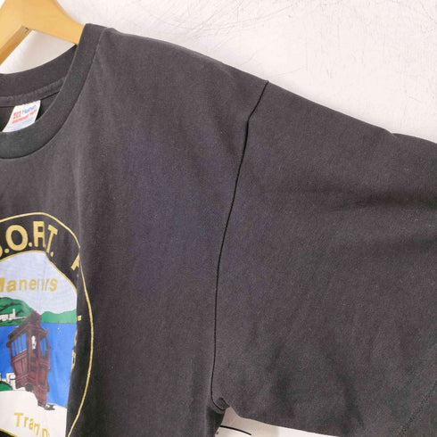 ヘインズ Hanes 1993年 MANEUVERS TRAINING Tシャツ 裾袖シングルステッチ メンズ import:L