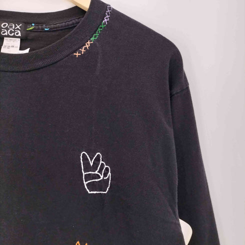 oaxaca デザイン刺繍 長袖 Tシャツ メンズ JPN:M