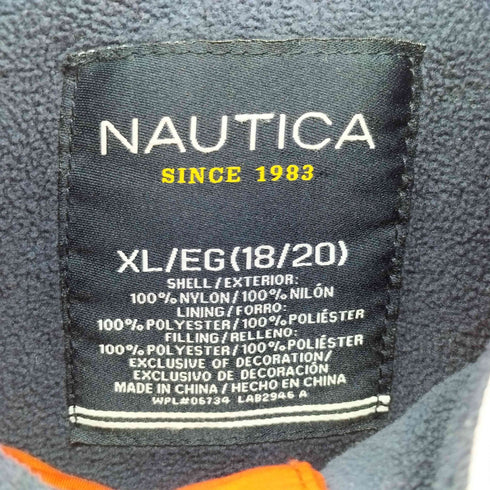 ノーティカ NAUTICA ロゴ刺繍 比翼 パテッドジャケット メンズ import:XL