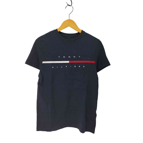 トミーヒルフィガー TOMMY HILFIGER フロント 刺繍ロゴ クルーネック Tシャツ レディース import:S