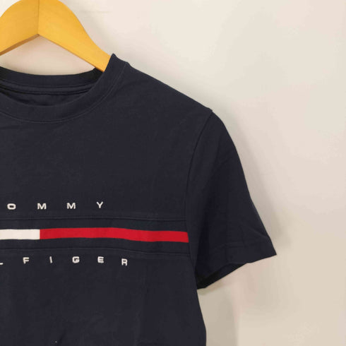 トミーヒルフィガー TOMMY HILFIGER フロント 刺繍ロゴ クルーネック Tシャツ レディース import:S