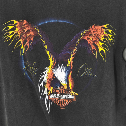 ハーレーダビッドソン HARLEY-DAVIDSON フレイムイーグル グラフィック 両面プリントTシャツ メンズ import:M