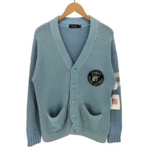 チャップスラルフローレン CHAPS RALPH LAUREN 70S 大文字タグ ワッペン レタード コットン カーディガン メンズ import:M