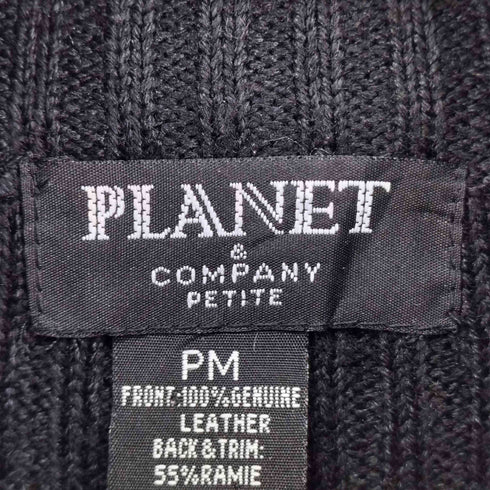 PLANET スウェード切替ニットベスト パッチワーク レディース PM