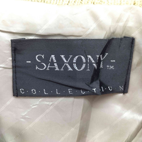 SAXONY 80-90S 台湾製 パイピング レザー 袖 切り替え クルーネック ニット メンズ import:L