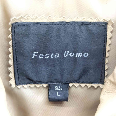 FESTA UOMO 比翼 ジップアップ ピッグレザー コート メンズ import:L