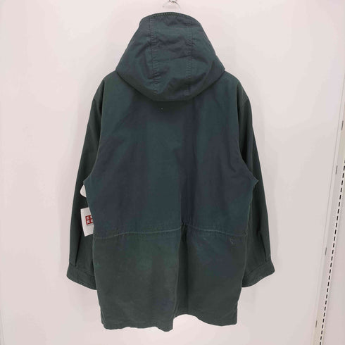 ランズエンド LANDS END 90-00S 裏地ネイティブボーダー 比翼 ダブルジップ フーデッド コート メンズ import:M