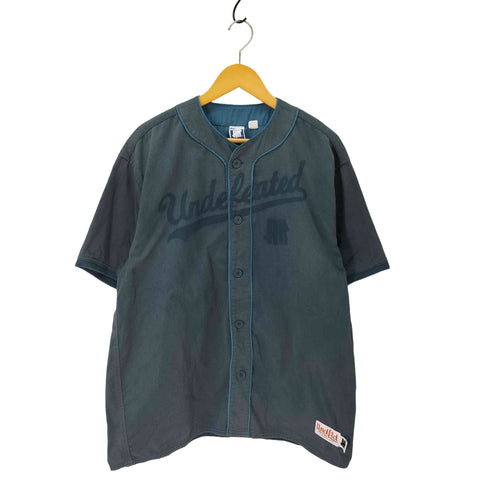 アンディフィーテッド UNDEFEATED 21SS WASHED TWILL BASEBALL JERSEY ロゴプリント ツイル 半袖ベースボールシャツ メンズ import:L