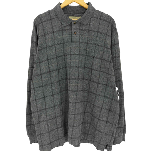BASIC EQUIPMENT 00s チェック ロングスリーブ ポロシャツ メンズ import:XL