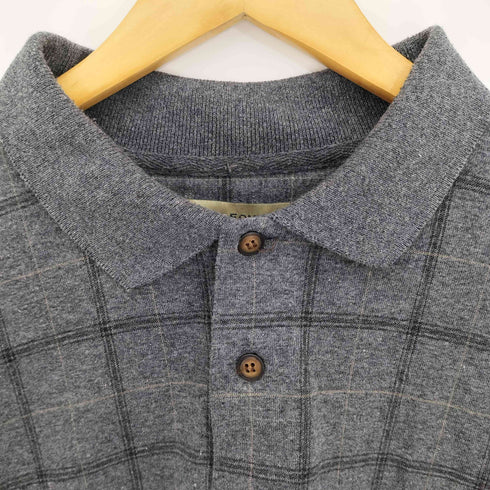 BASIC EQUIPMENT 00s チェック ロングスリーブ ポロシャツ メンズ import:XL