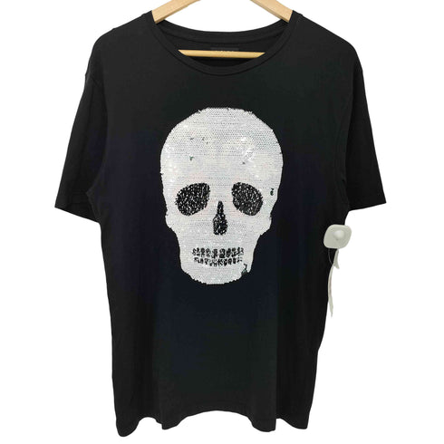 ザラマン ZARA MAN スパンコール スカル デザイン S/S Tシャツ メンズ import:M