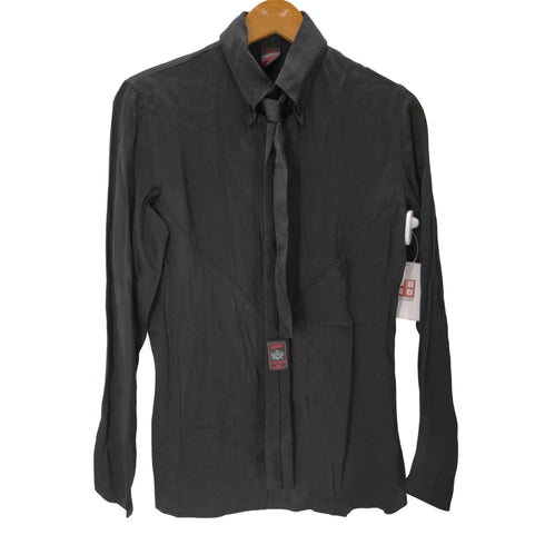 ジャンポールゴルチエクラシック Jean Paul GAULTIER CLASSIQUE 80-90S Made In Italy Bow Tie Dress Shirt イタリア製 アセテート レーヨン ボウタイ付き シャイニー ドレス シャツ メンズ 42/38
