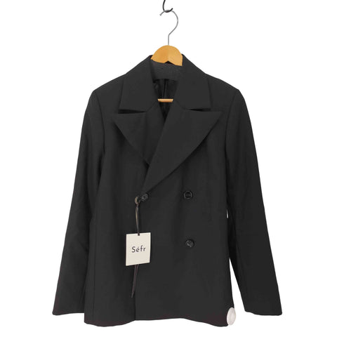 セファ Sefr 23AW Hamra Blazer ブラックソリッド ダブル テーラード ジャケット ブレザー メンズ import:S