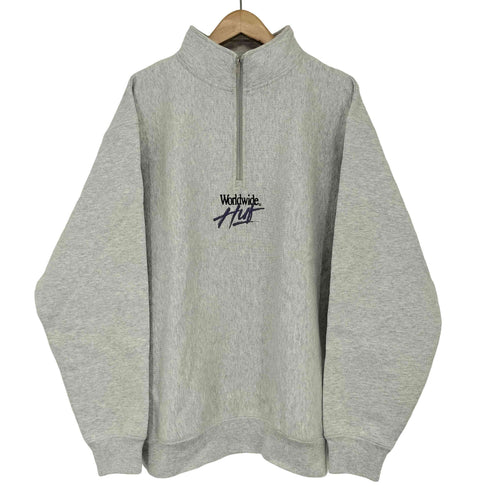 ハフ HUF ロゴ刺繍 ハーフジップ スウェット メンズ import:L