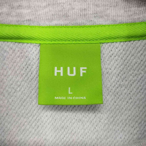ハフ HUF ロゴ刺繍 ハーフジップ スウェット メンズ import:L