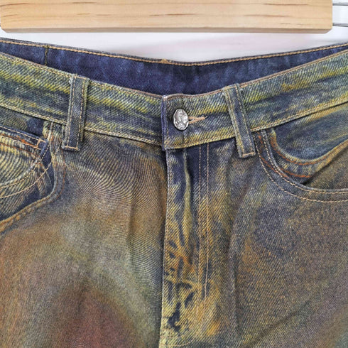 GOKURAKU 2025 Gradient Digital Print Denim Jeans メンズ JPN:M