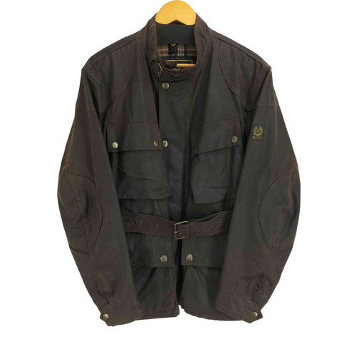 ベルスタッフ Belstaff イタリア製 裏地チェック オイルド トライアルマスタージャケット メンズ import:M