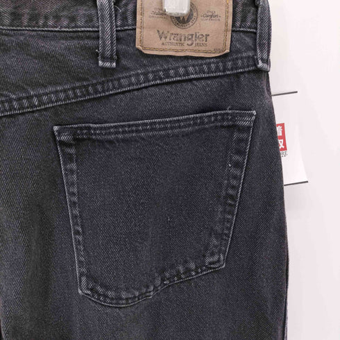 ラングラー Wrangler ストレートブラックデニムパンツ メンズ 38×30