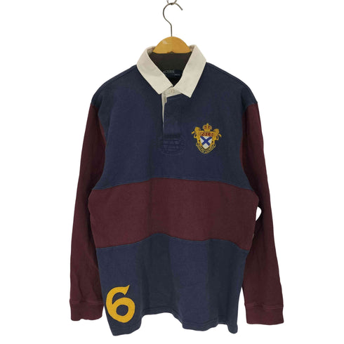 ポロバイラルフローレン Polo by RALPH LAUREN 90S CUSTOM FIT 刺繍デザインL/S ラガーシャツ メンズ import:XL