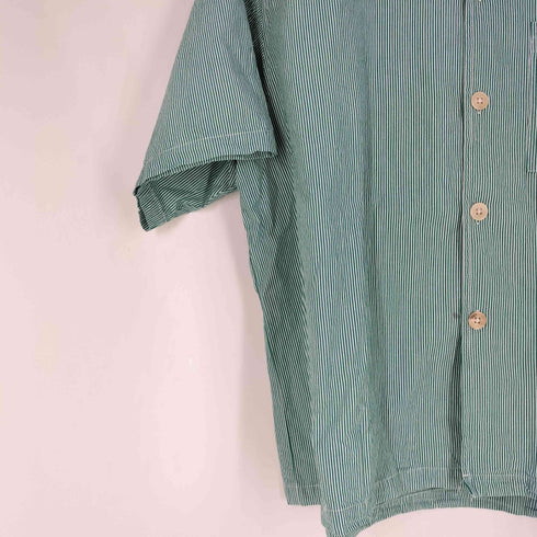 porter james sports ストライプ 刺繍 デザイン シャツ メンズ import:L