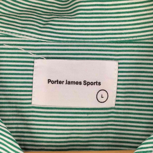 porter james sports ストライプ 刺繍 デザイン シャツ メンズ import:L