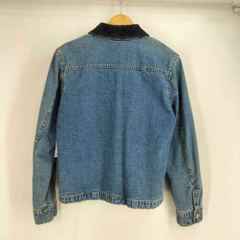 ダナキャランニューヨークジーンズ DKNY JEANS 90S 旧タグ 裏地チェック コーデュロイ切替 ジップアップ デニムジャケット メンズ import:M