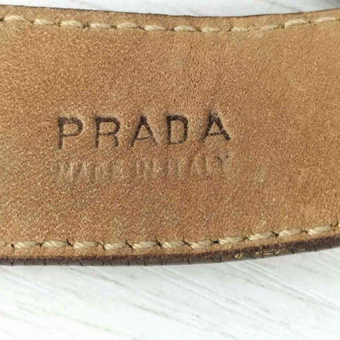プラダ PRADA イタリア製 スタッズ デザイン スエード ベルト レディース 34/85