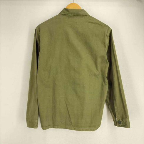 ダブルアールエルラルフローレン RRL RALPH LAUREN ヘリンボーンツイル ミリタリーデザイン L/Sシャツ メンズ import:M