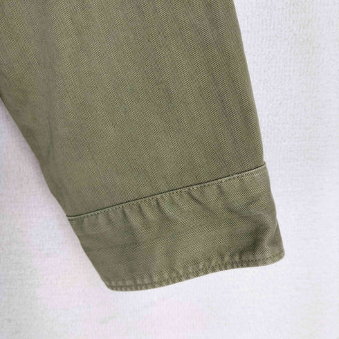 ダブルアールエルラルフローレン RRL RALPH LAUREN ヘリンボーンツイル ミリタリーデザイン L/Sシャツ メンズ import:M