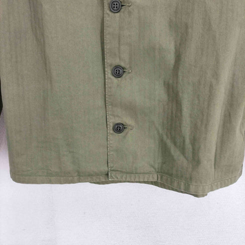 ダブルアールエルラルフローレン RRL RALPH LAUREN ヘリンボーンツイル ミリタリーデザイン L/Sシャツ メンズ import:M