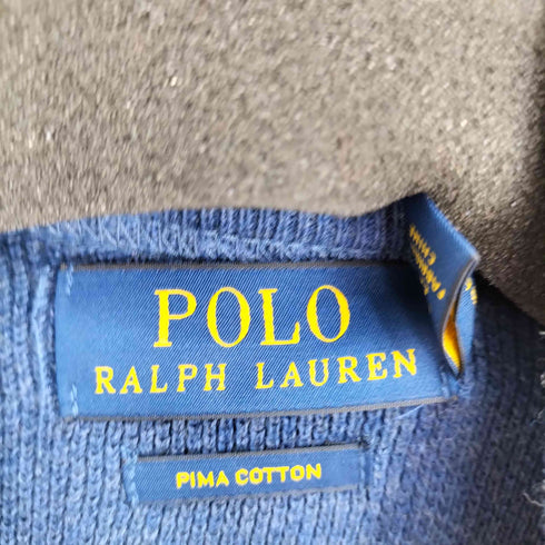 ポロラルフローレン POLO RALPH LAUREN 00S ポニー刺繍 Pima cotton ドライバーズニット ジップカーディガン メンズ import:M