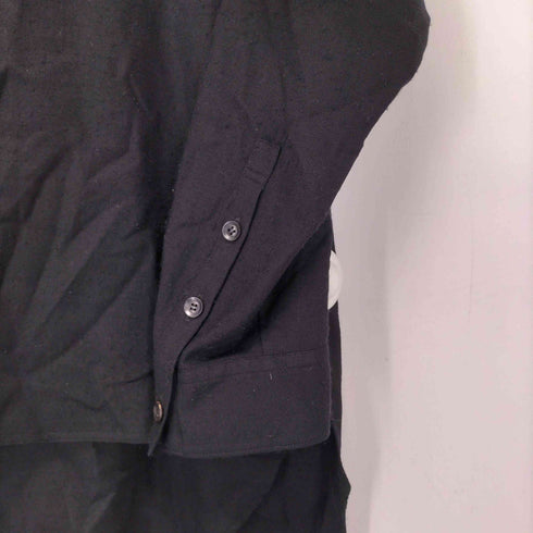 ヨウジヤマモトプールオム Yohji Yamamoto POUR HOMME 変形 衿タイ ウール 長袖 ロングシャツ メンズ