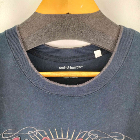 クラフトアンドバロー Croft&Barrow 刺繍 クルーネック スウェット メンズ JPN:L
