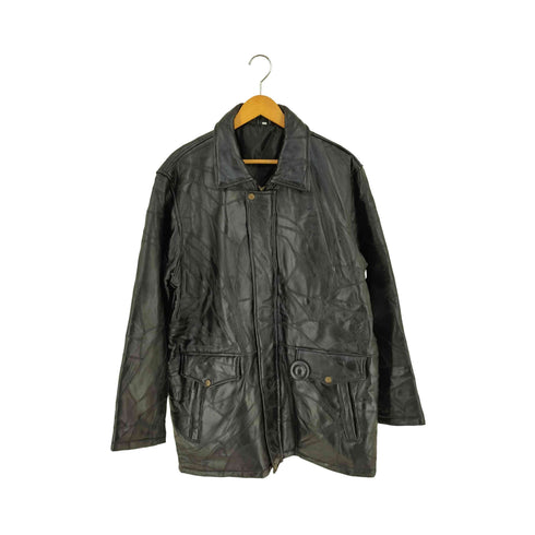 Sheep Leather パッチワーク レザーコート メンズ LL