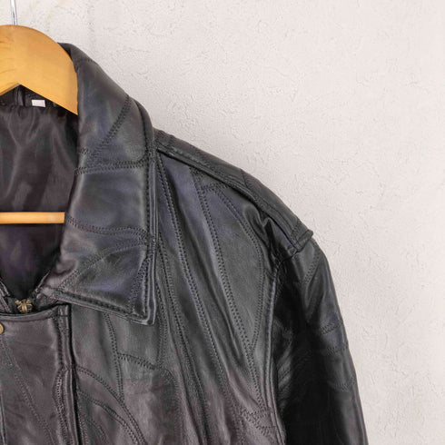 Sheep Leather パッチワーク レザーコート メンズ LL