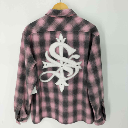 サプライヤー SUPPLIER Leather Patch Check Shirt レザーパッチワーク チェックシャツ メンズ JPN:L