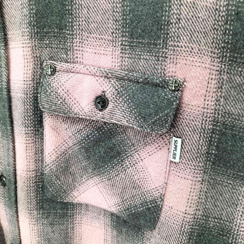 サプライヤー SUPPLIER Leather Patch Check Shirt レザーパッチワーク チェックシャツ メンズ JPN:L