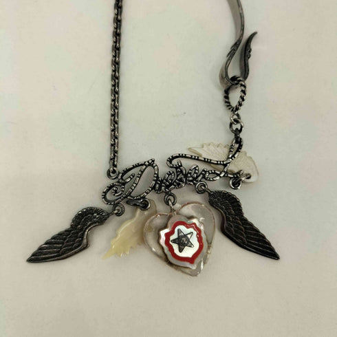 ディーゼル DIESEL ロゴトップハートフェザーチャームネックレス メンズ