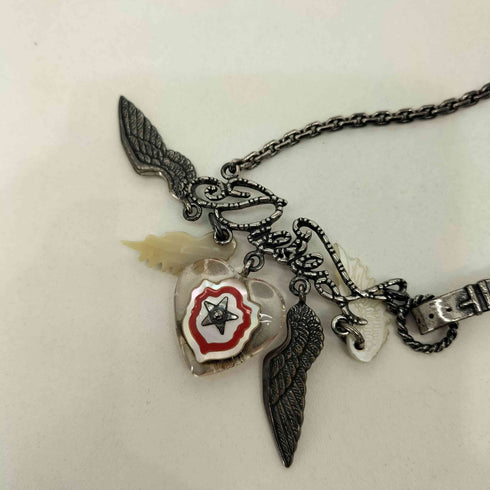 ディーゼル DIESEL ロゴトップハートフェザーチャームネックレス メンズ