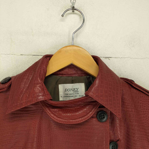 DONEYcasa lamb leather ラムレザーパイソン ハーフトレンチコート レディース JPN:40
