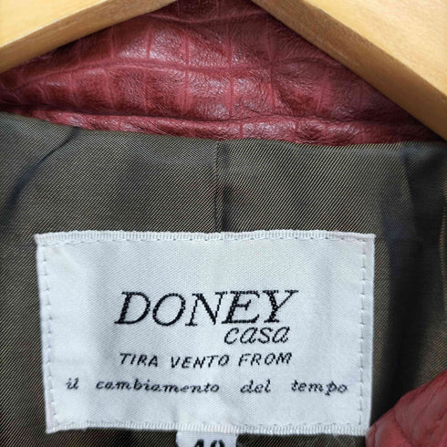 DONEYcasa lamb leather ラムレザーパイソン ハーフトレンチコート レディース JPN:40