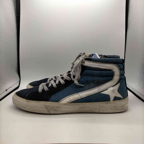 ゴールデングース GOLDEN GOOSE イタリア製 ヴィンテージ加工 GGDB SLIDE デニム ハイカット スニーカー メンズ EUR:43