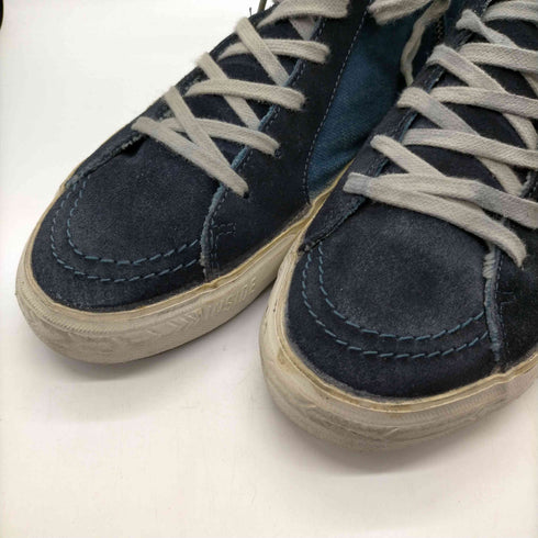 ゴールデングース GOLDEN GOOSE イタリア製 ヴィンテージ加工 GGDB SLIDE デニム ハイカット スニーカー メンズ EUR:43