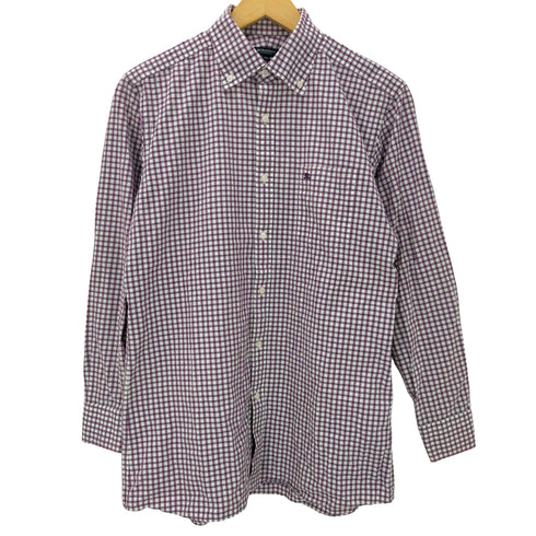 バーバリーロンドン BURBERRY LONDON Checkered Dress Shirt ホース ロゴ 刺繍 L/S ギンガムチェック ボタンダウン ドレス シャツ メンズ import:M