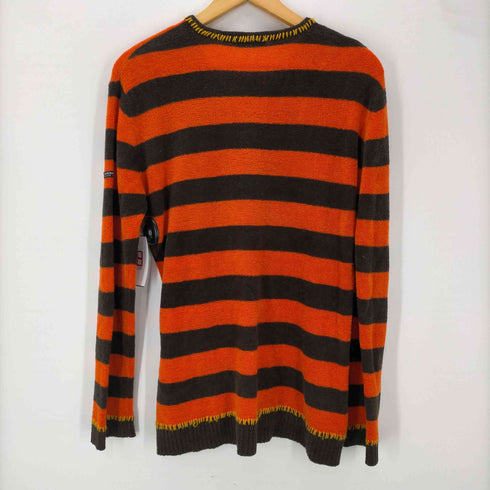 バーバリーブラックレーベル BURBERRY BLACK LABEL V-neck Border Knit Sweater ホース ロゴ 刺繍 ステッチ デザイン Vネック ボーダー ニット セーター メンズ 2