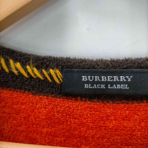 バーバリーブラックレーベル BURBERRY BLACK LABEL V-neck Border Knit Sweater ホース ロゴ 刺繍 ステッチ デザイン Vネック ボーダー ニット セーター メンズ 2