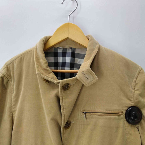 バーバリーロンドン BURBERRY LONDON 裏地 ノバチェック キルティング 襟裏レザー シルク コットン チンスト付き 2WAY カバーオール ジャケット メンズ import:M